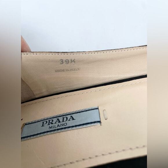 Prada Black Brown Leopard print calf hair Pointed toe ballet flats EU 39.5 - Picture 7 of 11